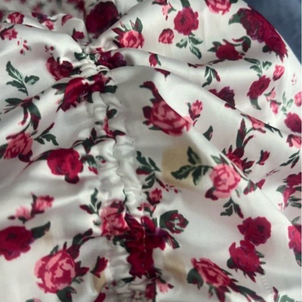 For Love & Lemons Melrose ruched rose Floral Mini Dress 38107 - Picture 14 of 16